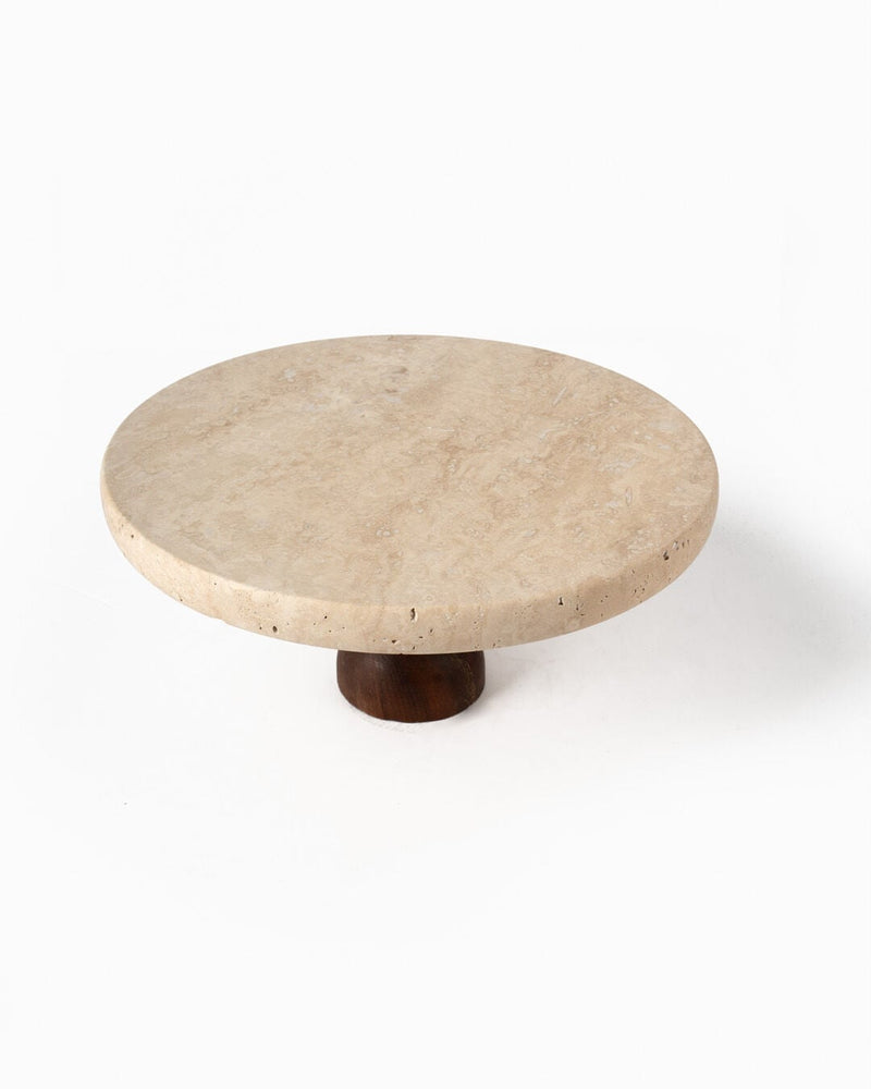 Nora Marble Cake Stand, Travertine (25 cm)