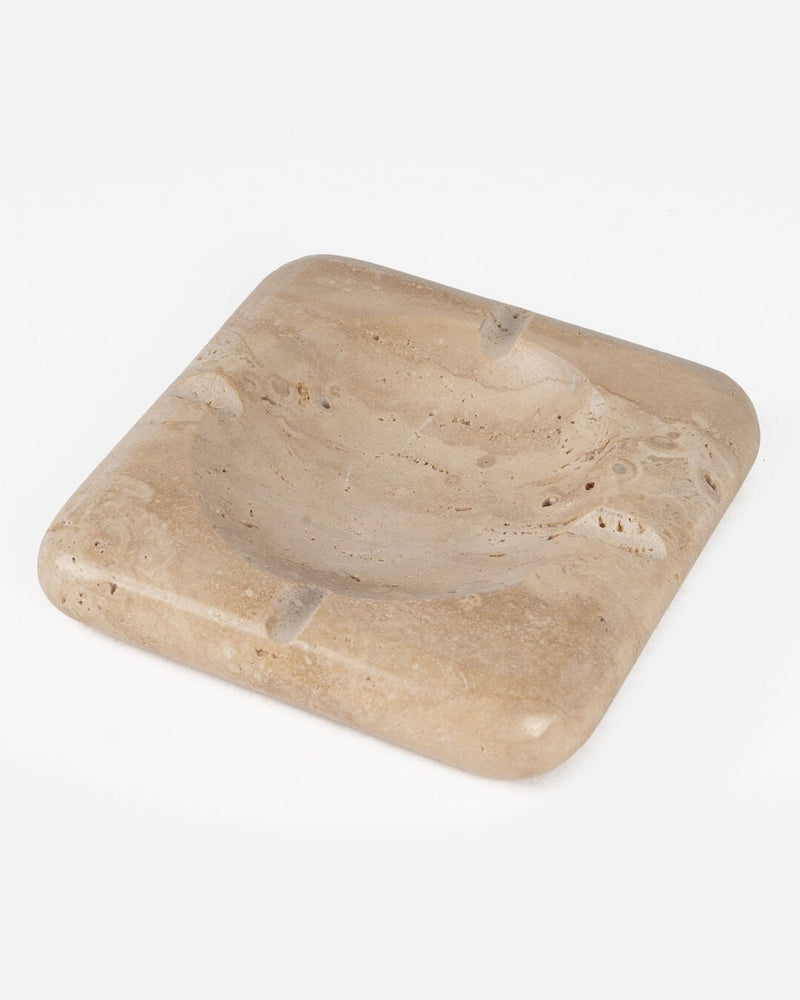 Grain Marble Ashtray, Travertine (11 x 11 cm)