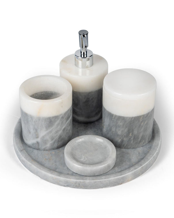 Duo Natural Marble 5-Piece Bath Set, Bluetta Bella