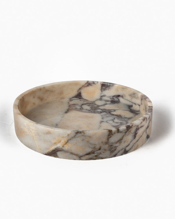 Violet Marble Round Bowl, Calacatta (28 cm)