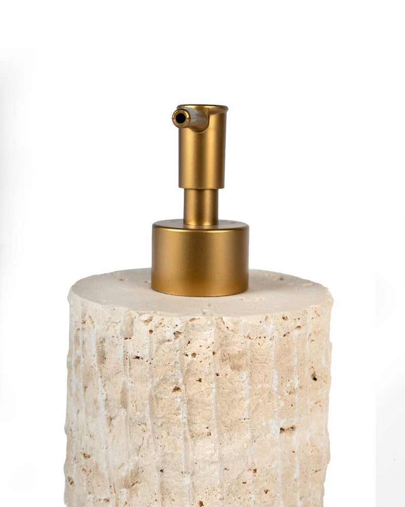 Riga Marble Bath Soap Dispenser, Travertine
