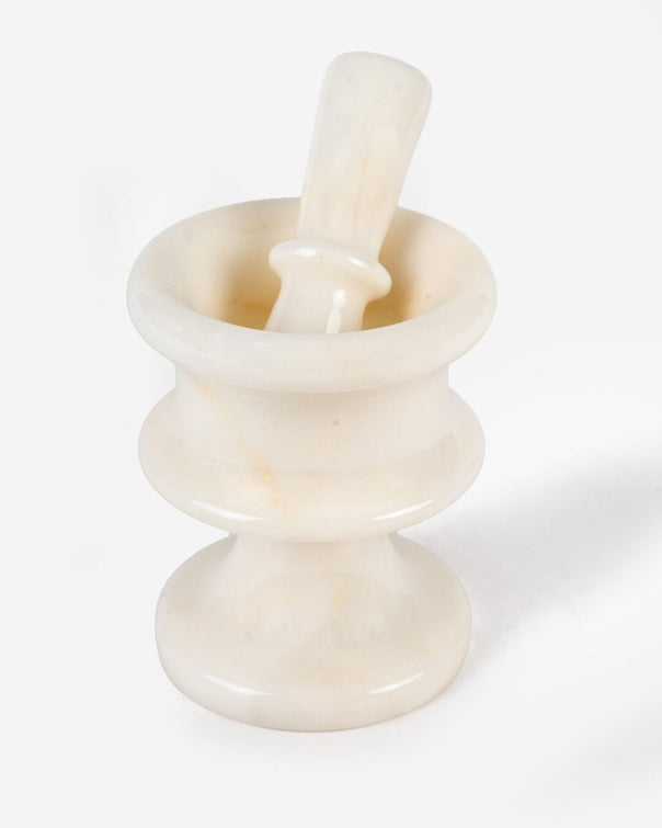 Alba Marble Mortar and Pestle, White (10 x 12 cm)