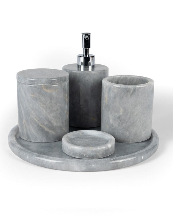 Olea Natural Marble 5-Piece Bath Set, Bluetta Bella