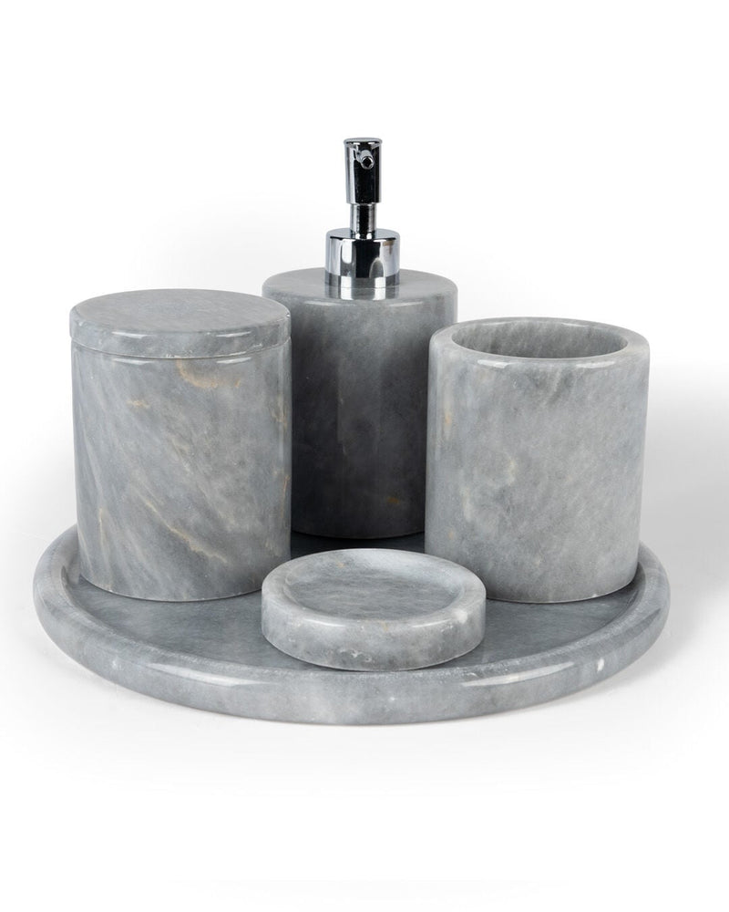 Olea Natural Marble 5-Piece Bath Set, Bluetta Bella