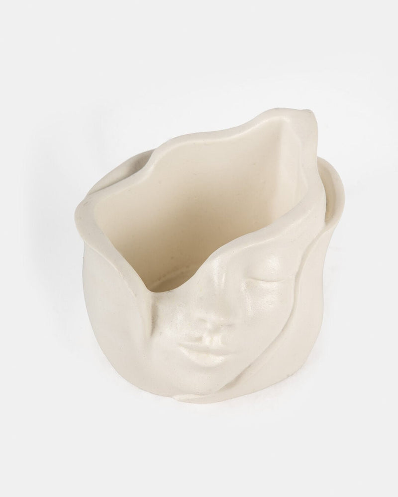 Soul Ceramic Bust Candle Holder, White (10 x 8 cm)