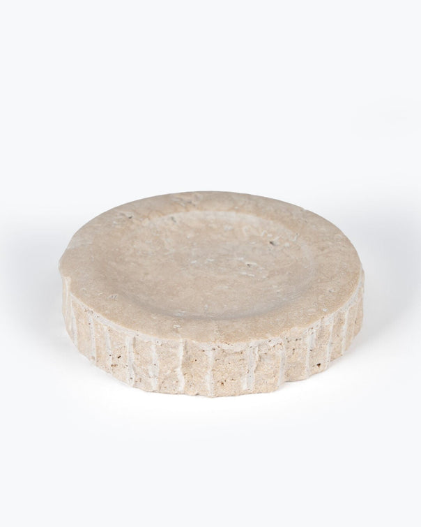 Riga Marble Bath Soap Dish, Travertine