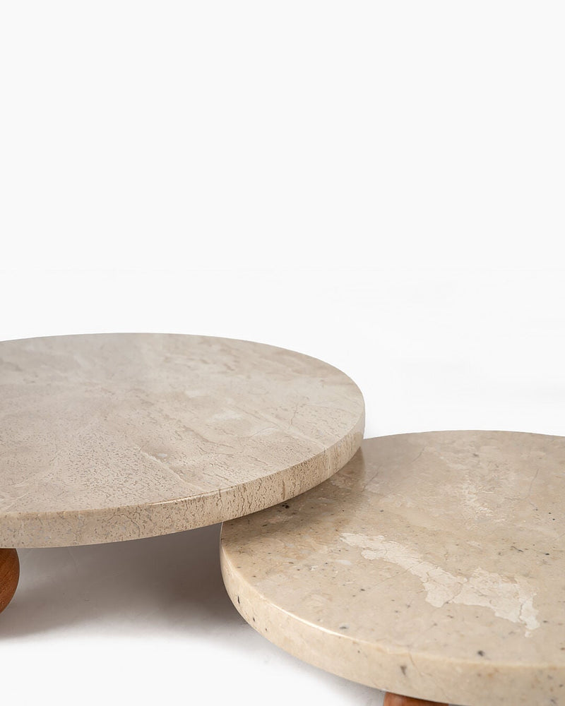 Milos Marble 2-Piece Serving Stand Set, Diana Royal