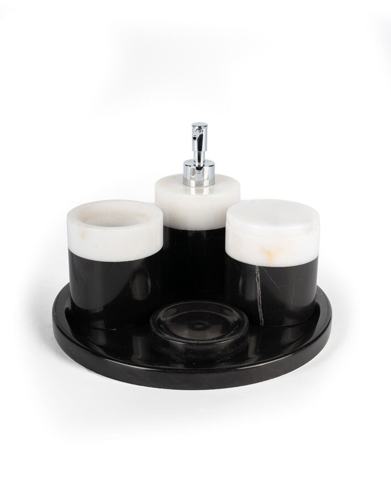 Duo Natural Marble 5-Piece Bath Set, Alexander Black