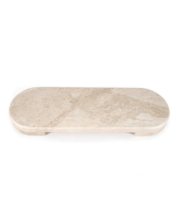 Luvia Marble Oval Serving Stand, Diana Royal (15 x 45 cm)