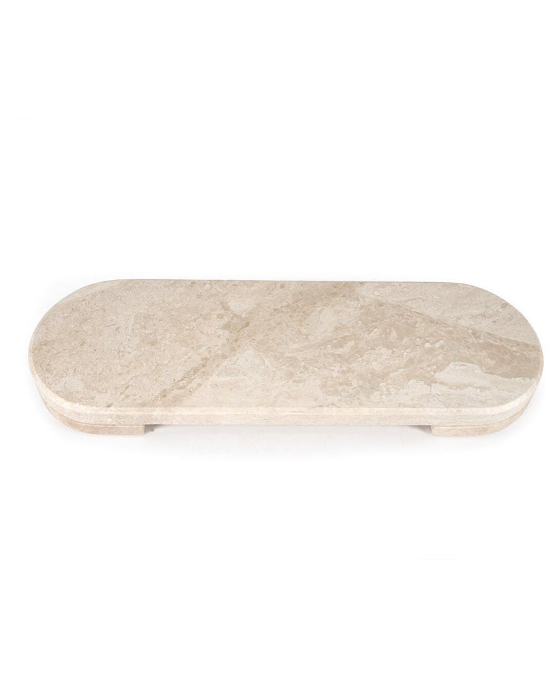 Luvia Marble Oval Serving Stand, Diana Royal (15 x 45 cm)