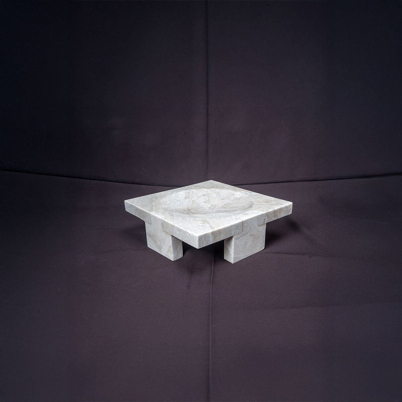Footed Marble Serving Stand