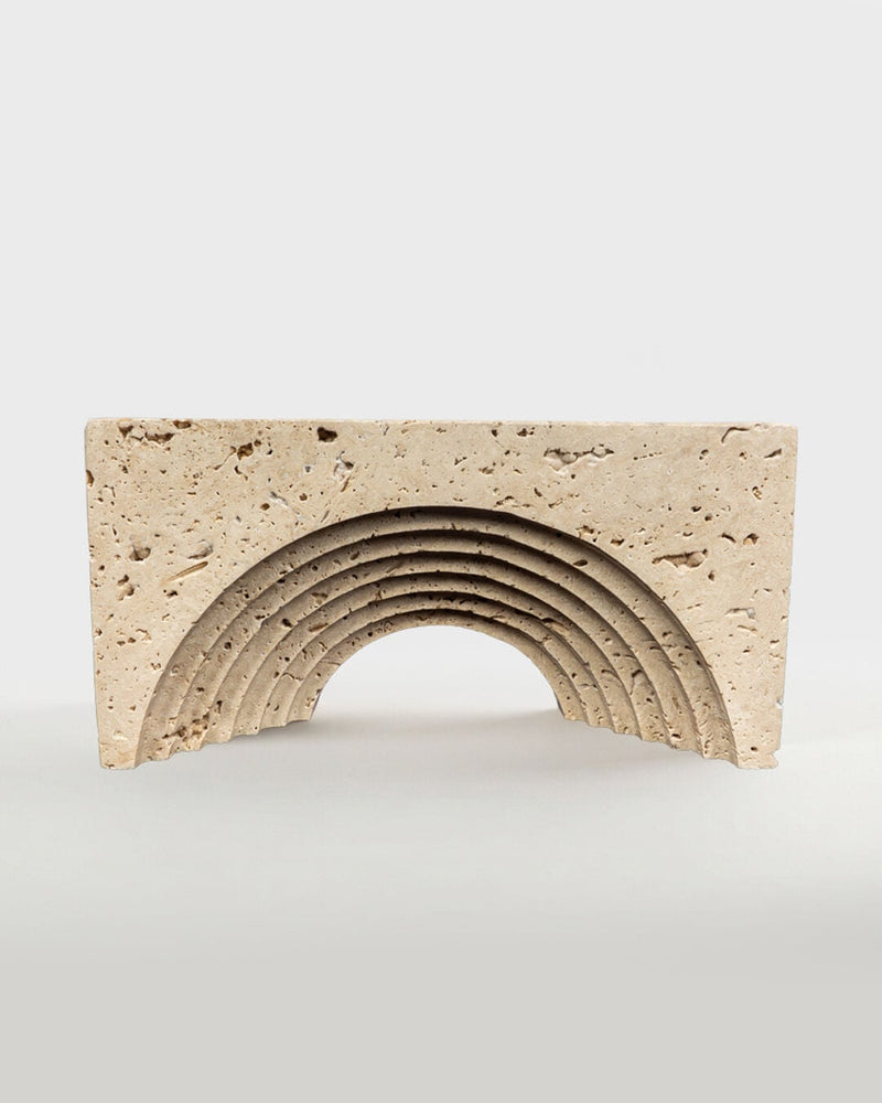 Cascade Natural Travertine Decorative Object Set of 3, Natural