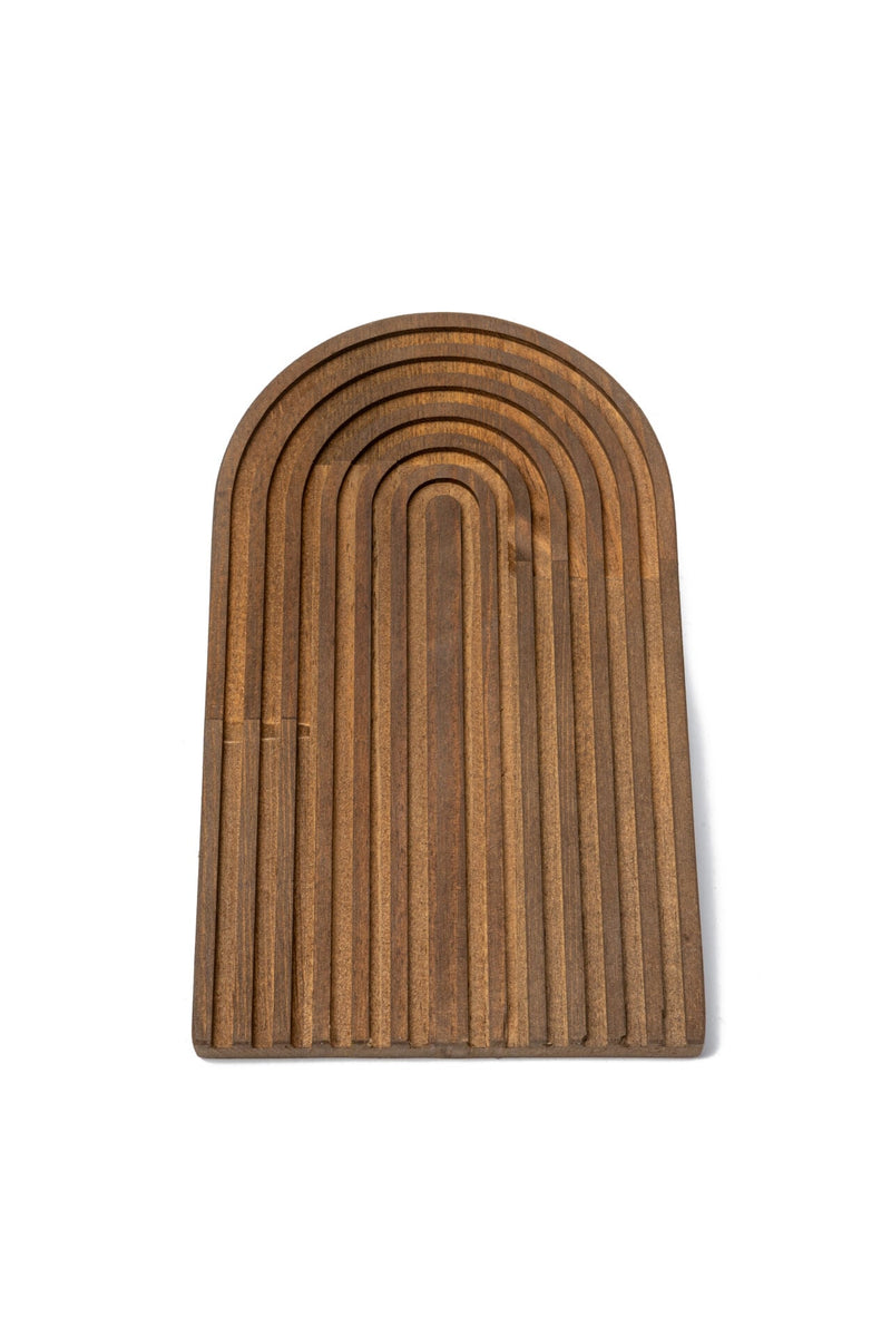 Rainbow Oval Wooden Serving Board, Walnut (24 x 14 cm)
