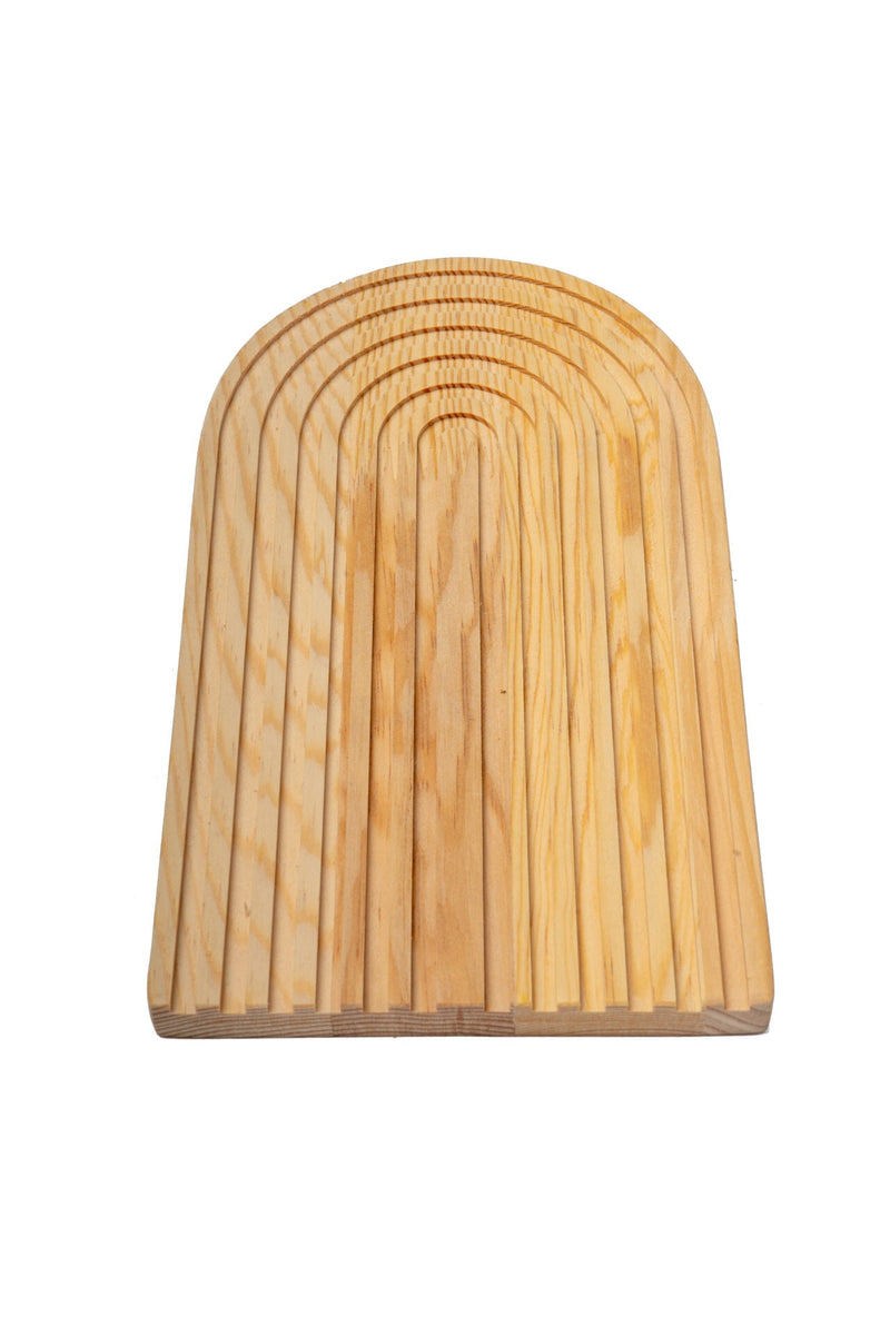 Rainbow Oval Wooden Serving Board, Natural (24 x 14 cm)
