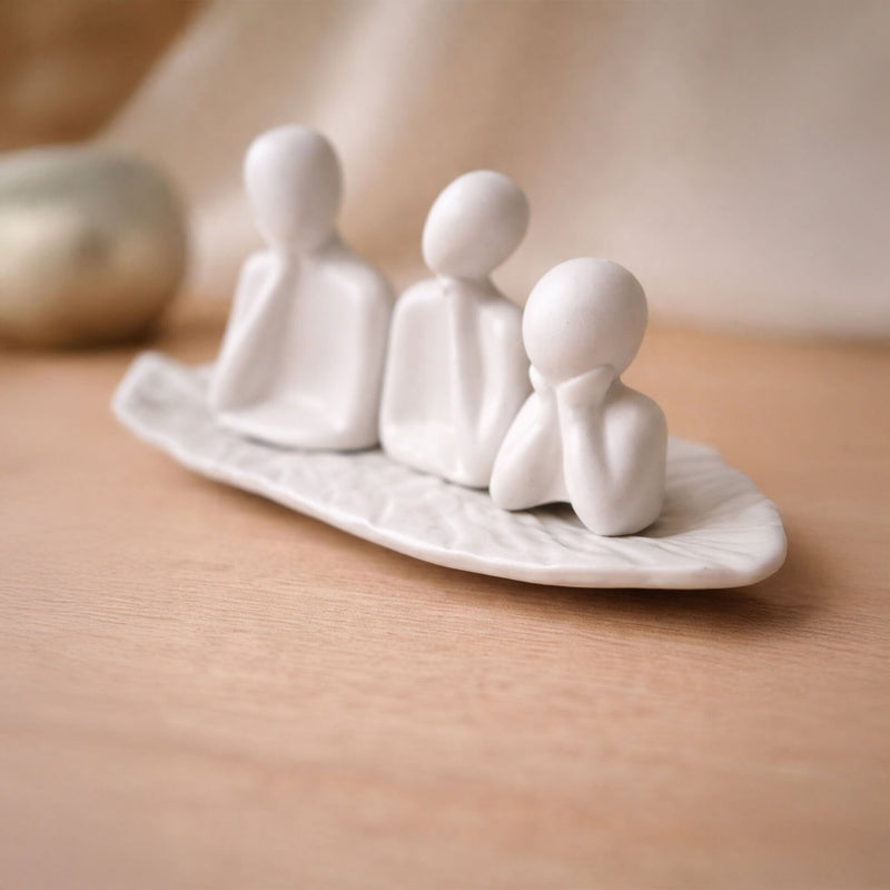 Handmade Minimal 3-Figure Family Sculpture