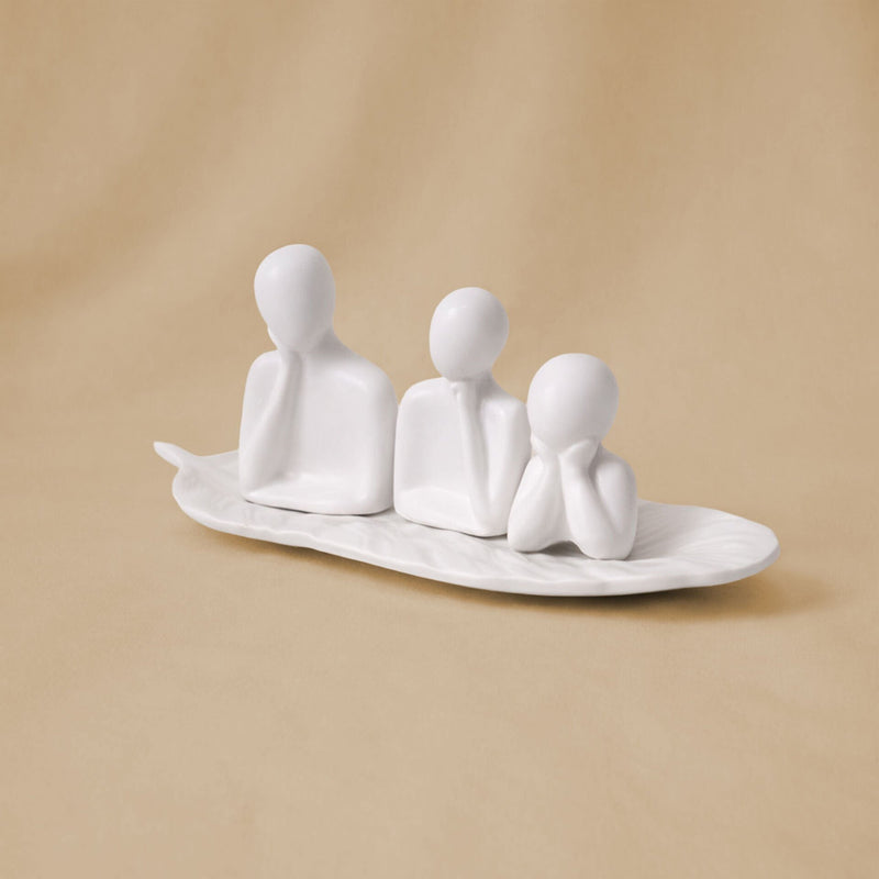 Handmade Minimal 3-Figure Family Sculpture