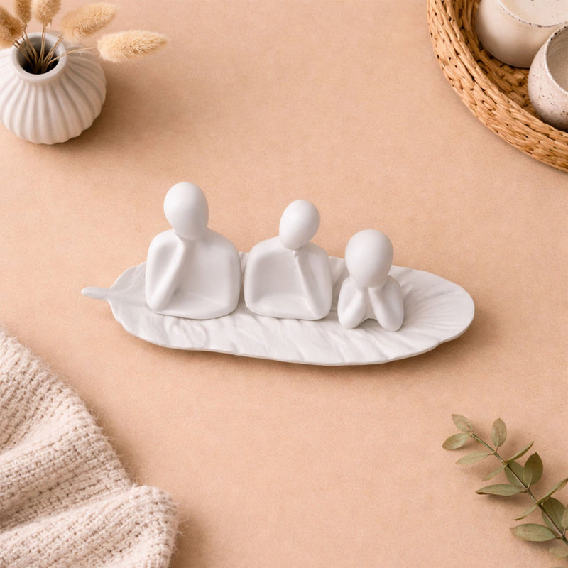 Handmade Minimal 3-Figure Family Sculpture