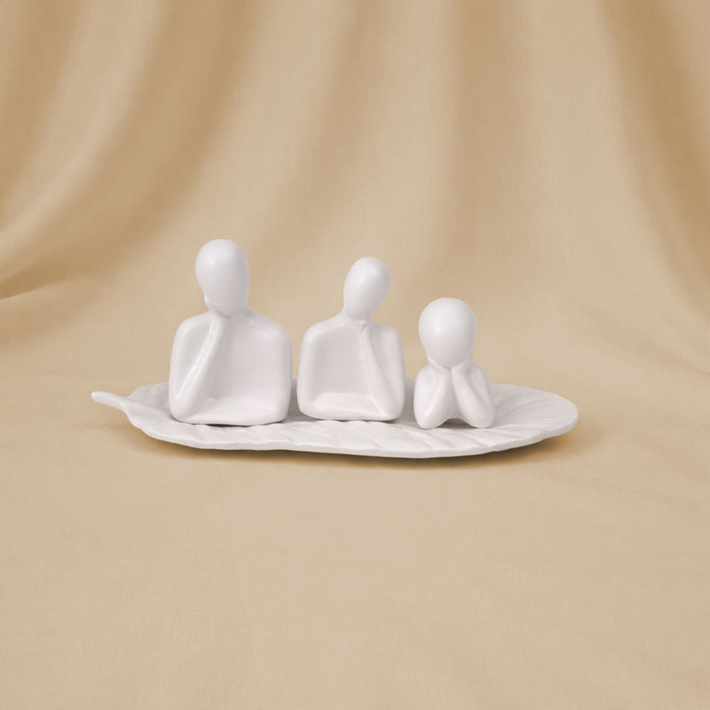 Handmade Minimal 3-Figure Family Sculpture
