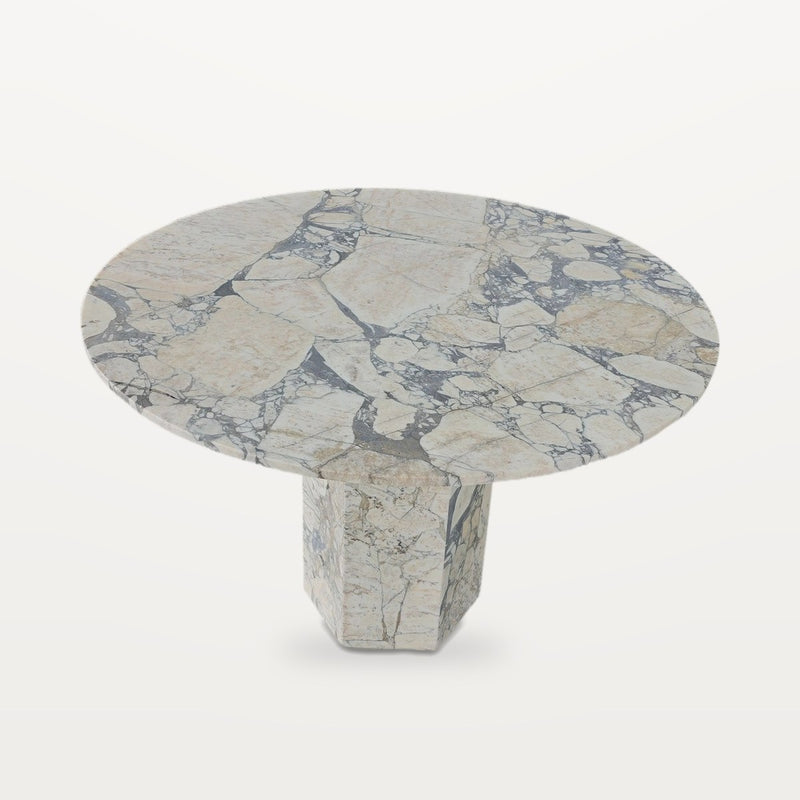 round Calacatta Viola marble dining table, view 2