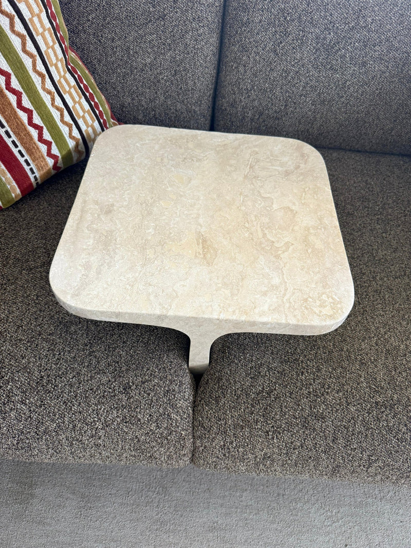 travertine sofa arm tray, Square