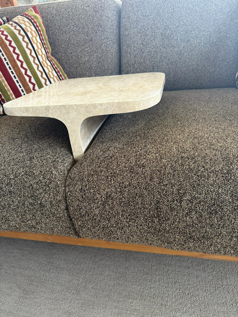 travertine sofa arm tray, Square