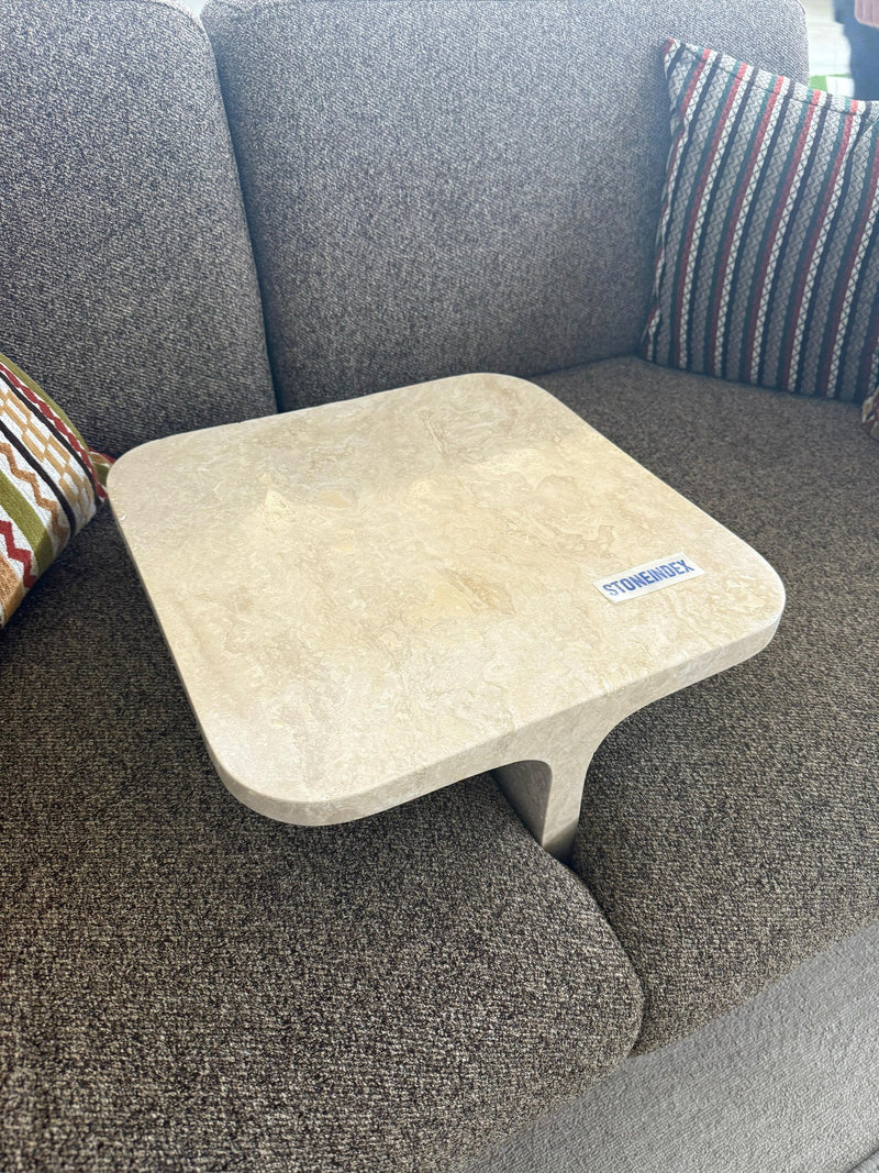 travertine sofa arm tray, Square