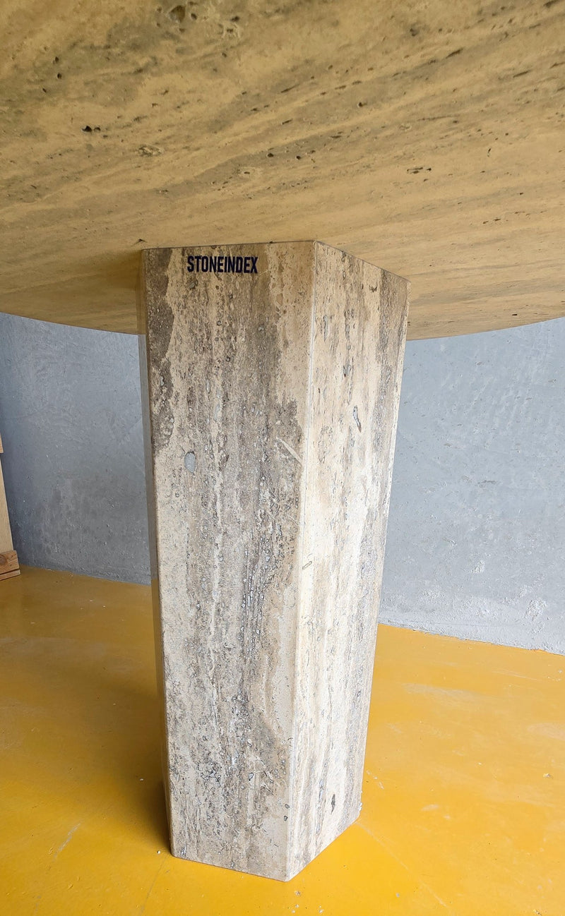 Silver Travertine dining table, view 2