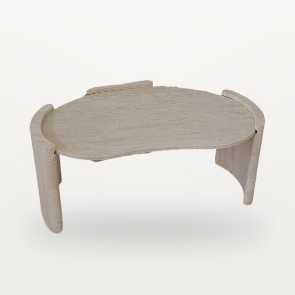 minimalist travertine coffee table