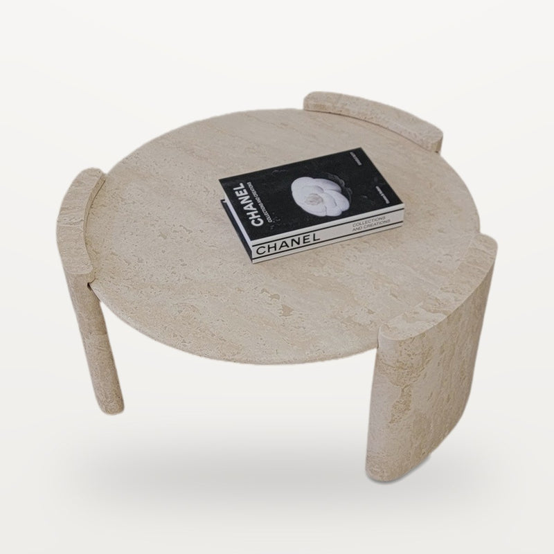 small minimalist travertine coffee table