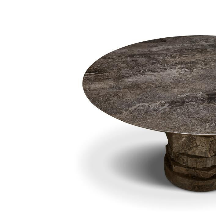 Narcisse round stone dining table, view 2
