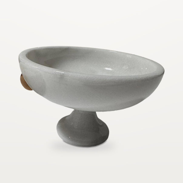 white Bianco Ibiza marble footed bowl