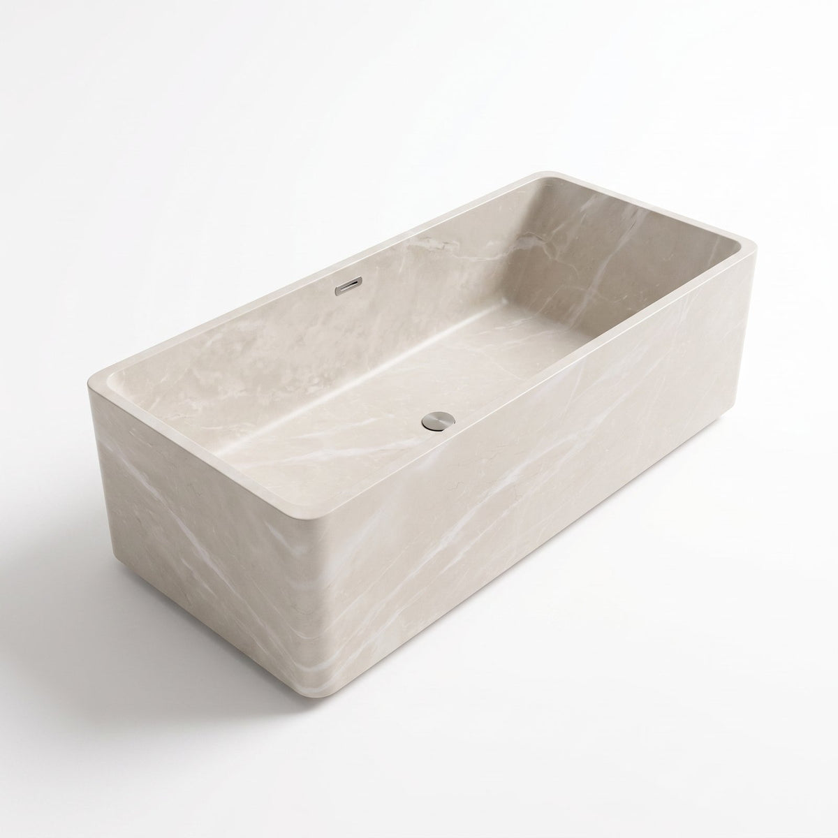 Design concept: Botticino Cream marble freestanding bathtub