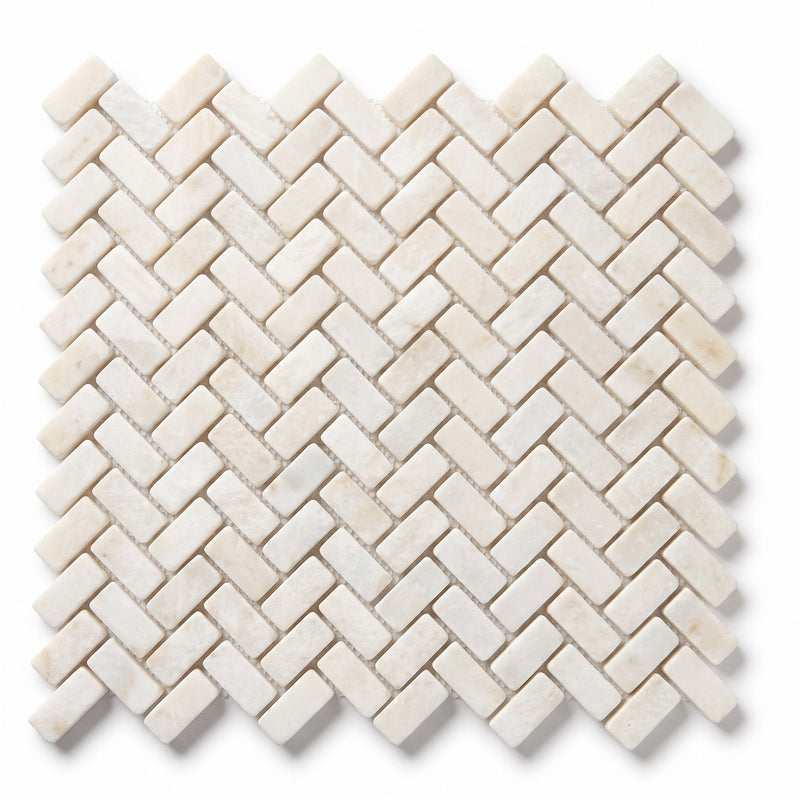 Golden Herringbone Mosaic Tile, Tumbled
