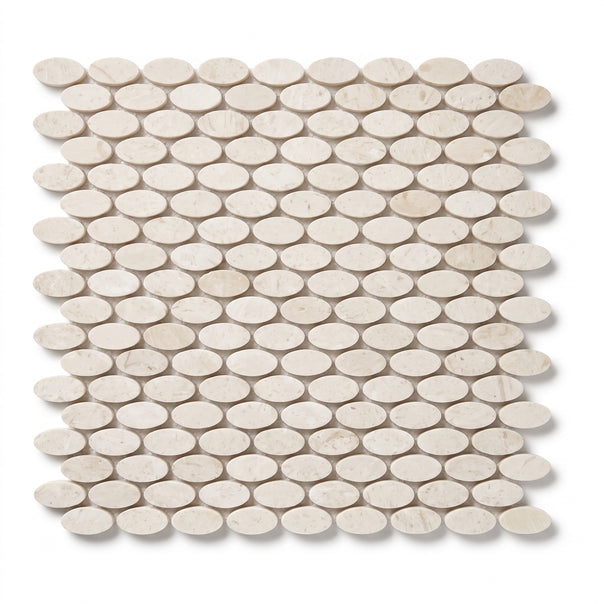 Mayra Ellipse Mosaic Tile, Brushed