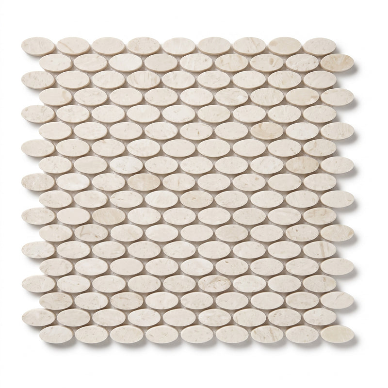 Mayra Ellipse Mosaic Tile, Brushed