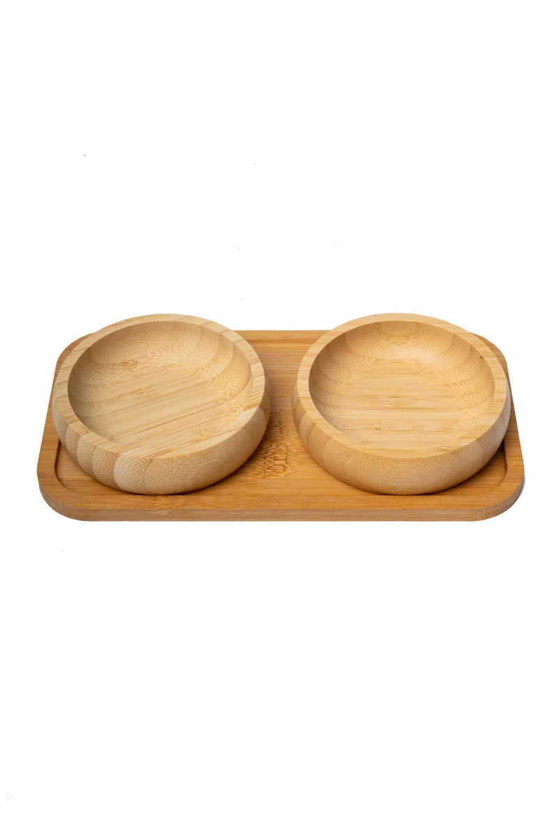 Natura Bamboo 2-Bowl Snack Set (20.5 x 9.5 cm)